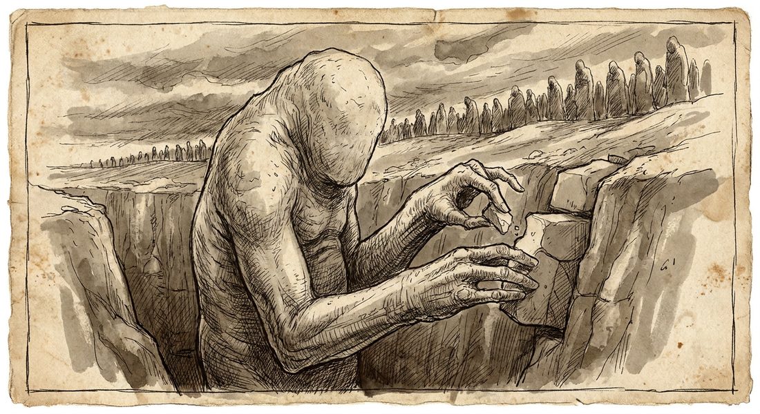 Hild-Ronn. Worked out that the line did not need power, it needed occupancy. Then she dug the first shaft and put her own mother in it, standing up.